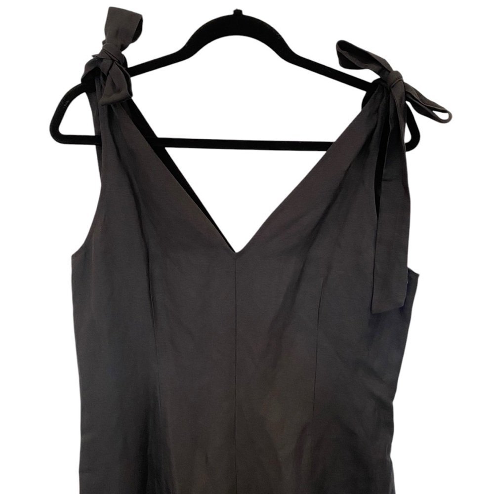 Kate Spade Linen Tie Jumpsuit In Black - Picture 6 of 11